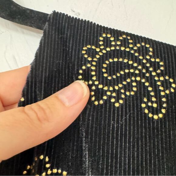 Revolve Tularosa Black Corduroy Gold Paisley Studded Mini Dress Womens S Boho - Picture 8 of 10